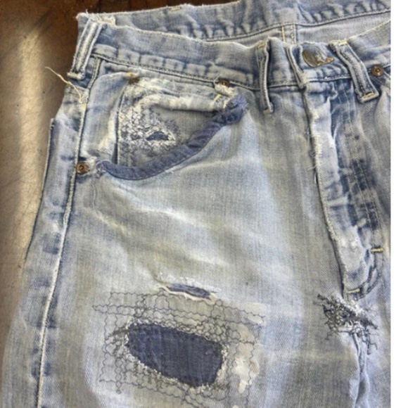 Vintage 1960s Lee Riders 29x 31 Beautiful Repaired Piece - Picture 3 of 6